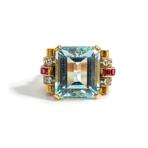 SPECTACULAR RETRO 1940S AQUAMARINE