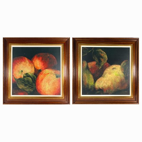 TWO LARGE CLAUDETTE PEACHES PEARS 372a01