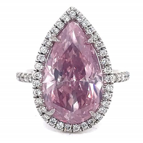 5 10 PINK DIAMOND ENGAGEMENT RING5 10 372a19