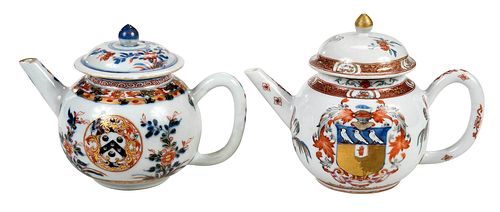 TWO CHINESE EXPORT ARMORIAL PORCELAIN