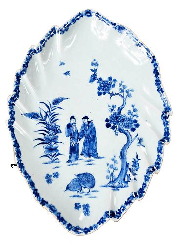 CHINESE EXPORT BLUE AND WHITE LEAF 372a44