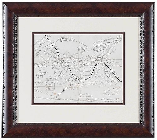 HAND DRAWN CIVIL WAR MAP, MANASSAS,