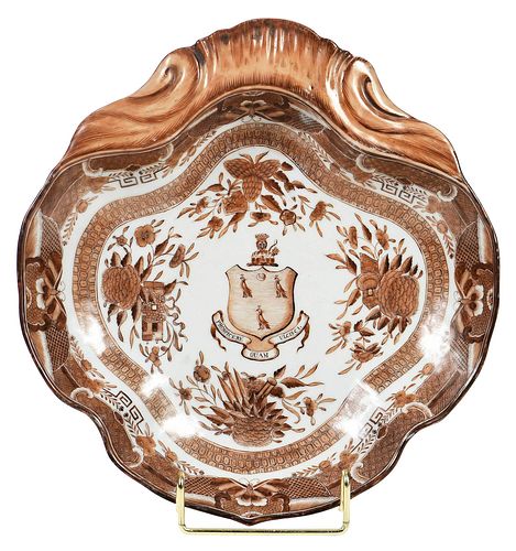 CHINESE EXPORT PORCELAIN SHRIMP PLATTER,