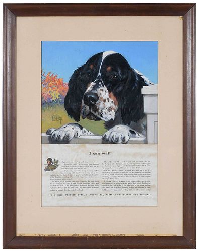 LYNN BOGUE HUNT PAINTING OF A SPANIEL American  372b79