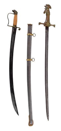 TWO SWORDS WITH FIGURAL HILTSrooster 372b81