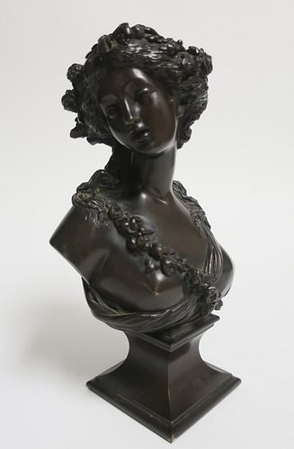 19TH C JACQUES MARIN BRONZE BUSTJacques 372bb9