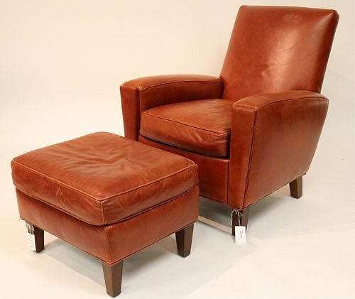 STICKLEY LEATHER UPHOLSTERED ARMCHAIR 372c07