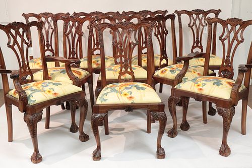 SET OF 10 GEORGE III STYLE MAHOGANY 372c1f