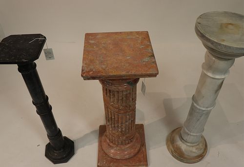 THREE PINK, WHITE & BLACK MARBLE PEDESTALS(SARO578/3)(MS)
Dimensions: