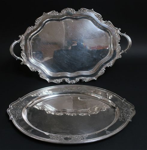 2 GORHAM STERLING SILVER TRAY PLATTERS2 372c76