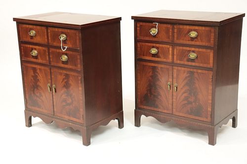 PAIR OF JOHN STUART INLAID MAHOGANY