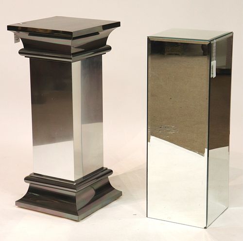 MODERN CHROME PEDESTAL & MIRRORED