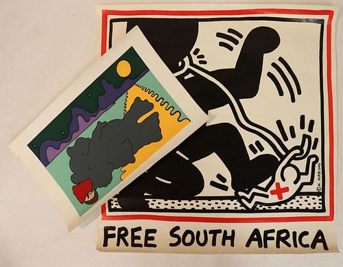 2 PRINTS KEITH HARING FREE SOUTH 372d0b