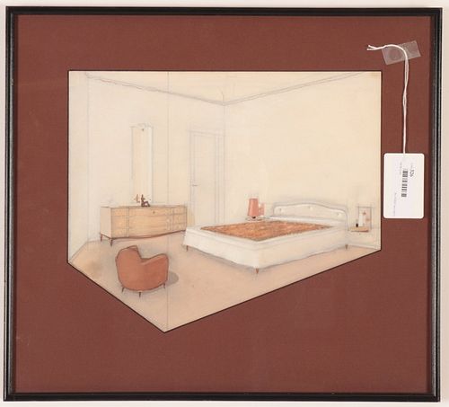 PASTEL & WASH ON PAPER, DECO BEDROOM