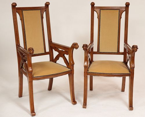 PAIR OF GOTHIC REVIVAL WALNUT OPEN 372d40