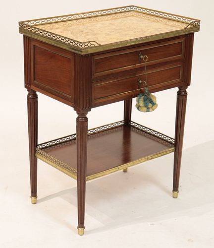 LOUIS XVI STYLE MARBLE TOP 2 DRAWER 372d42