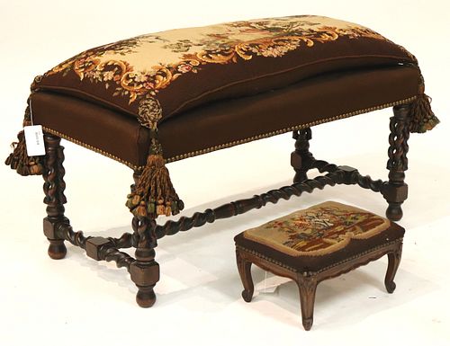 ENGLISH BENCH STOOL WITH NEEDLEWORKEnglish 372d43