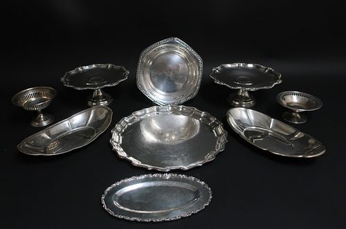 STERLING SILVER GROUP OF TRAYS,