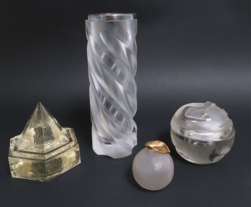 4 SILVER GLASS OBJECTSSterling 372d76