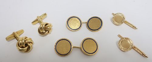 GOLD LOT 14K 18K CUFFLINKS  372da3