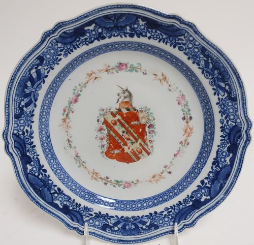 6 CHINESE EXPORT ARMORIAL PLATES, 18TH