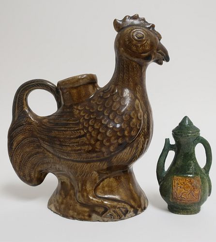 CHINESE ROOSTER FORM WATER JAR