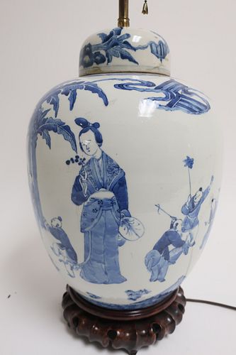 CHINESE BLUE & WHITE GINGER JAR