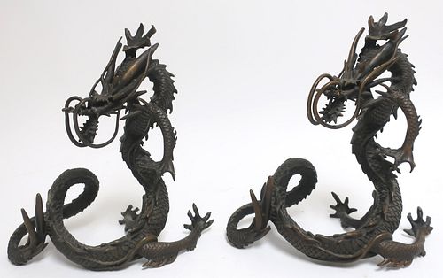 MATCHING 20TH CENTURY BRONZE DRAGON 372e3d