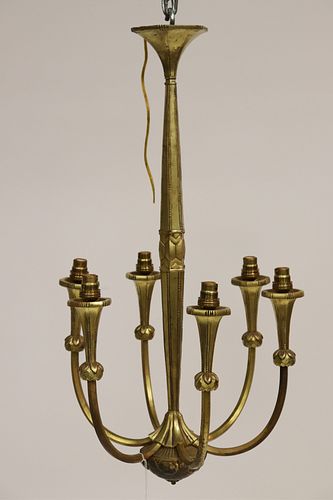 ART DECO GILT BRONZE SIX LIGHT 372ea1