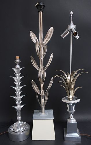 3 FOLIATE CAST METAL LAMPS3 Foliate