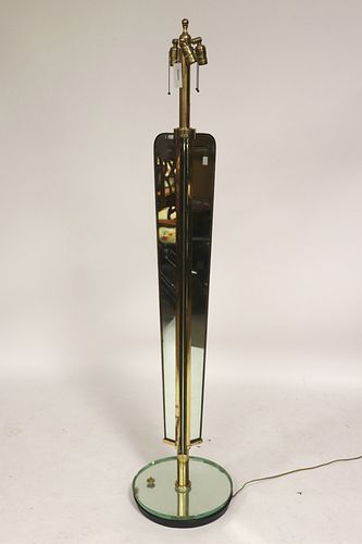 MIDCENTURY BRASS MIRRORED FLOOR 372eb8