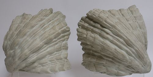 PAIR FRENCH PLASTER SHELL FORM 372edb