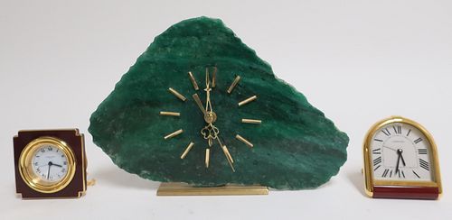 GROUP OF 3 CLOCKS - MALACHITE &