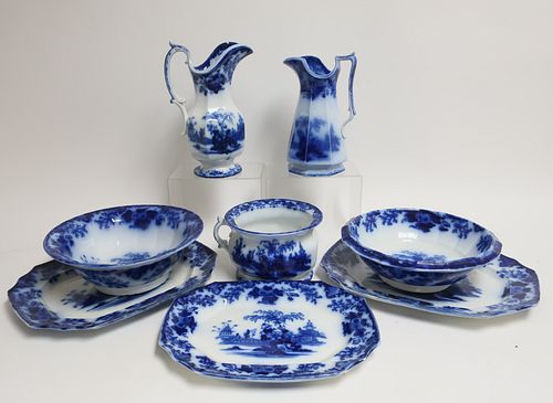 8 FLOW BLUE 'SCINDE' TRANSFERWARE