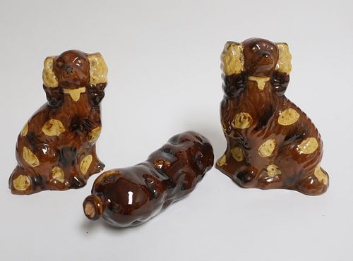 PAIR REDWARE SPANIELS, 19TH C.