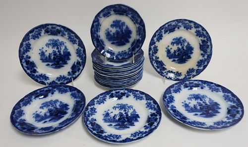 19 FLOW BLUE 'SCINDE' TRANSFERWARE