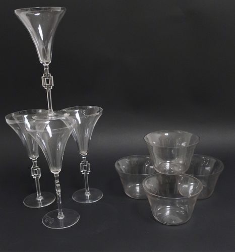 4 LALIQUE CHAMPAGNE GLASSES 4 372f83