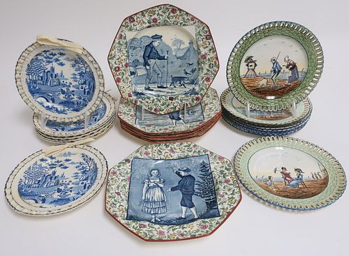 3 SETS ENGLISH CERAMIC PLATES,