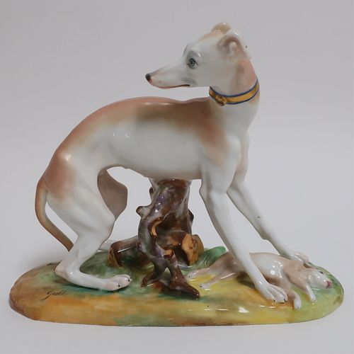 GERMAN PORCELAIN DOG CIRCA 1900  372fec