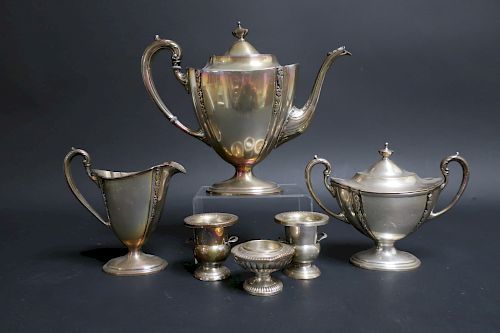 STERLING SILVER TEA SET WITH ADDITIONS3 piece 372ffd