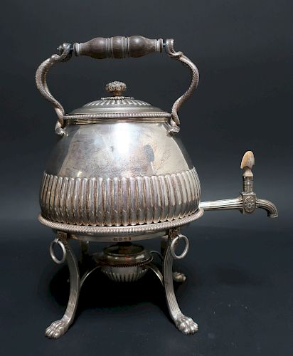 GEORGE III SILVER HOT WATER URNOn