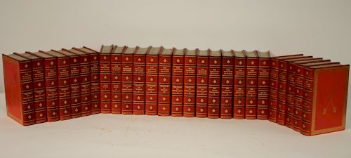 DUMAS, 26 VOLUME COLLECTION RED LEATHER1889-1893,