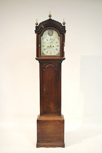 LATE GEORGE III OAK TALL CASE CLOCKDial 37304a