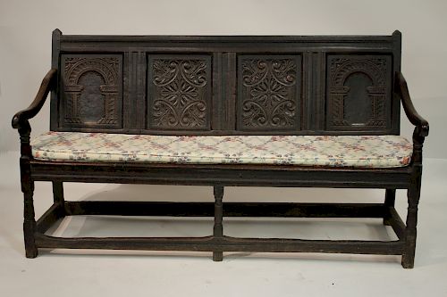 ENGLISH JACOBEAN CARVED OAK HALL