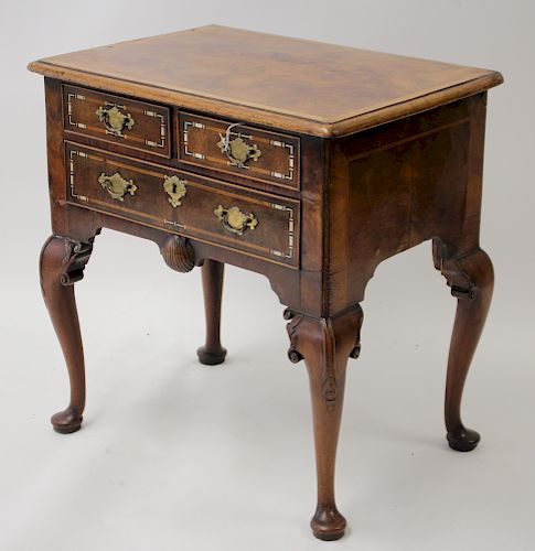 GEORGE I INLAID WALNUT LOWBOY,