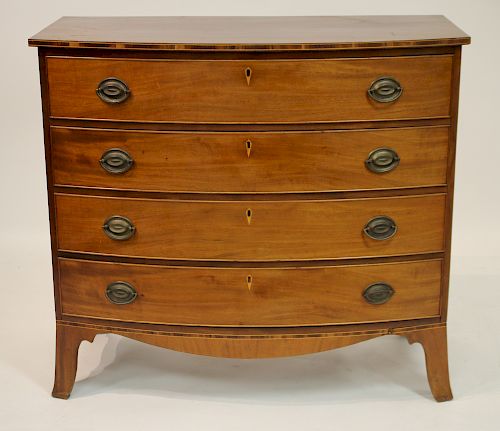 MAHOGANY BOWFRONT CHEST OF DRAWERS,