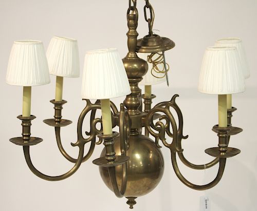 DUTCH BAROQUE STYLE BRASS 6 LIGHT 3730d3