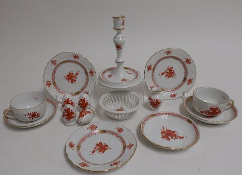 HEREND RED CHINESE BOUQUET - 15