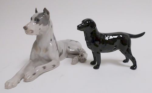 2 DOG FIGURINES B G G DANE A 3730e7