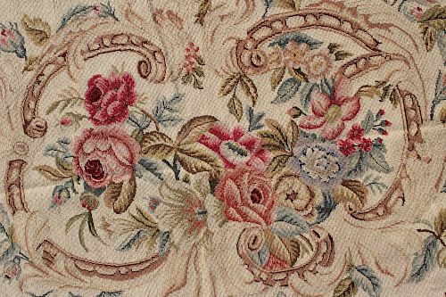 FLORAL NEEDLEPOINT RUG 9'-7" X